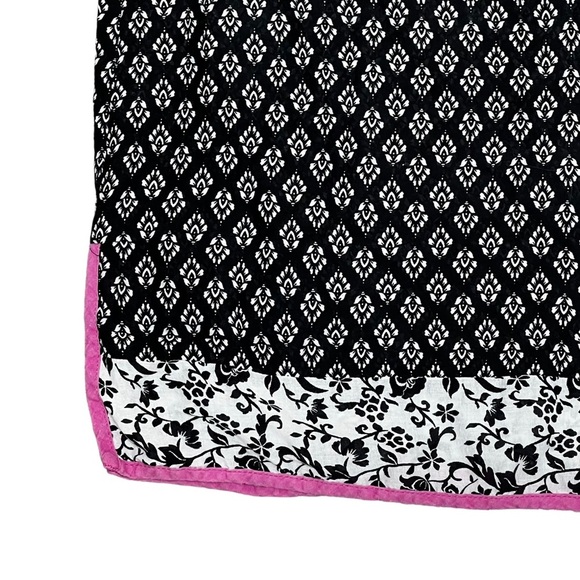 Kut from the Kloth Kwan V-Neck Tunic Shirt Blouse Small Black White Pink Light - Picture 9 of 12